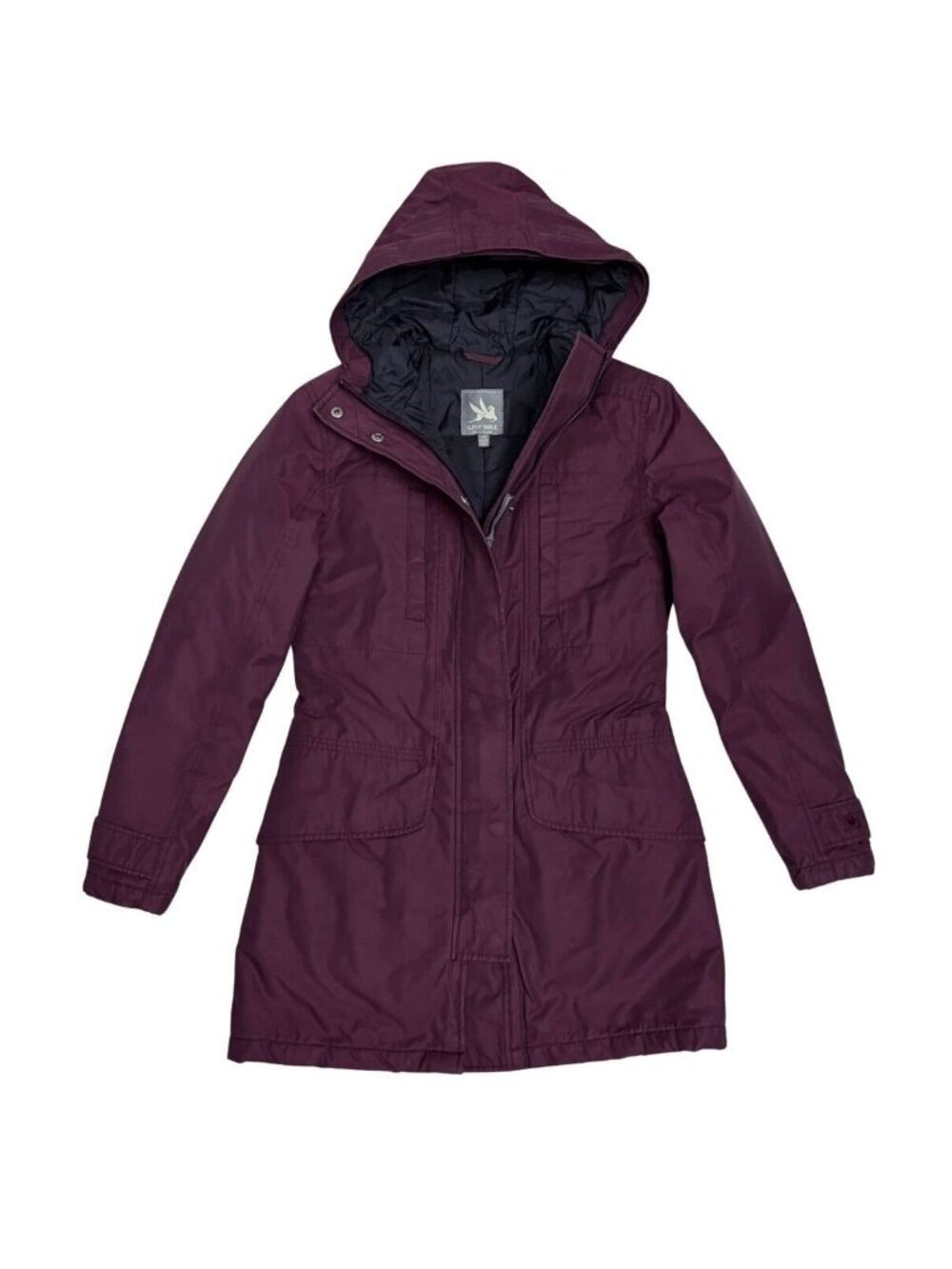 SPIEWAK Coat Designer Casual Plum Long Winter Parka Jacket Womens XS